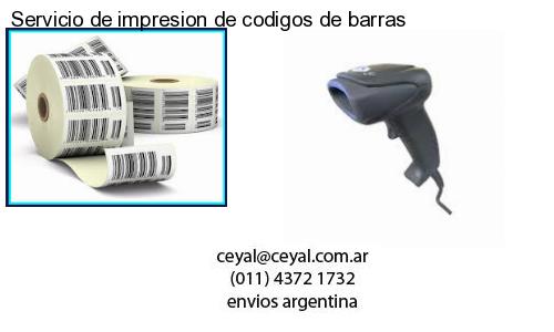 Servicio de impresion de codigos de barras