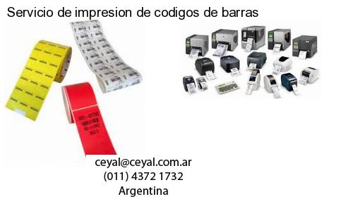 Servicio de impresion de codigos de barras