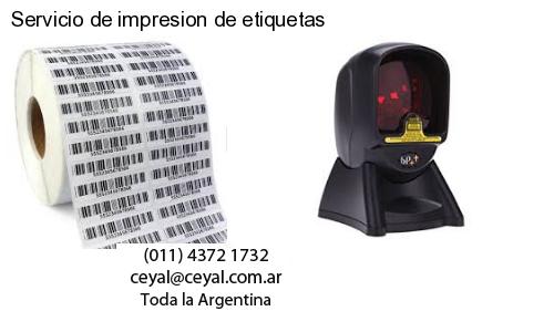 Servicio de impresion de etiquetas