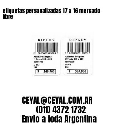 etiquetas personalizadas 17 x 16 mercado libre