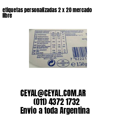 etiquetas personalizadas 2 x 20 mercado libre