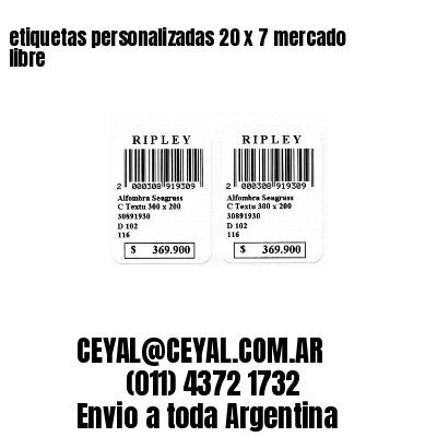 etiquetas personalizadas 20 x 7 mercado libre