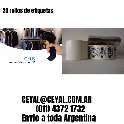 20 rollos de etiquetas
