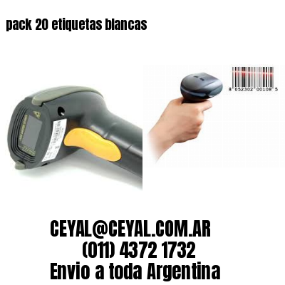 pack 20 etiquetas blancas