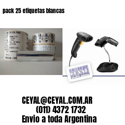 pack 25 etiquetas blancas