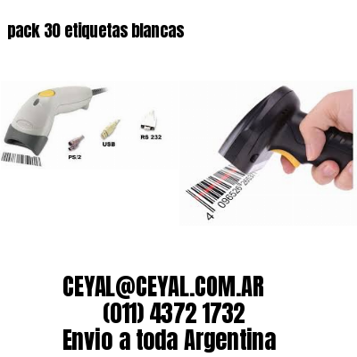 pack 30 etiquetas blancas