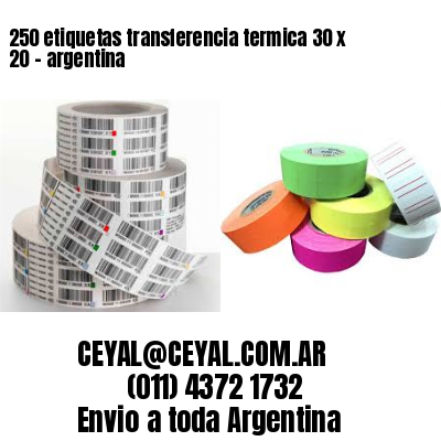 250 etiquetas transferencia termica 30 x 20	- argentina