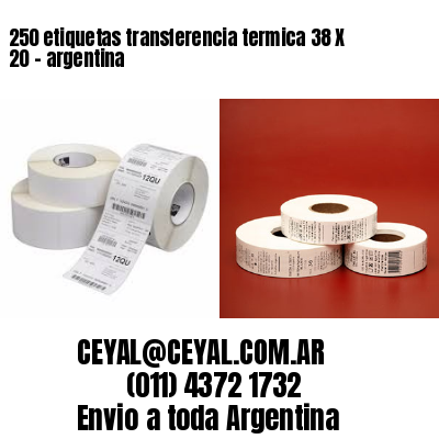 250 etiquetas transferencia termica 38 X 20	- argentina