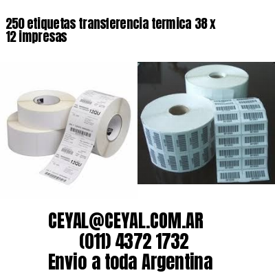 250 etiquetas transferencia termica 38 x 12 impresas