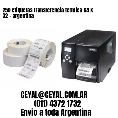 250 etiquetas transferencia termica 64 X 32	- argentina
