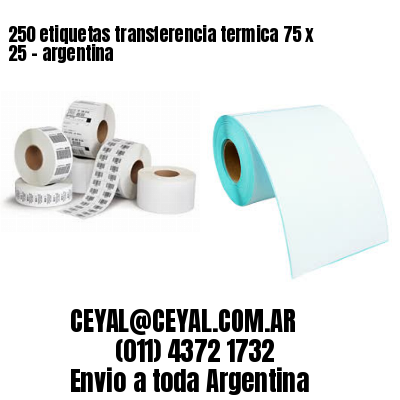250 etiquetas transferencia termica 75 x 25	- argentina