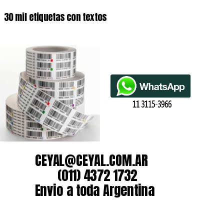 30 mil etiquetas con textos