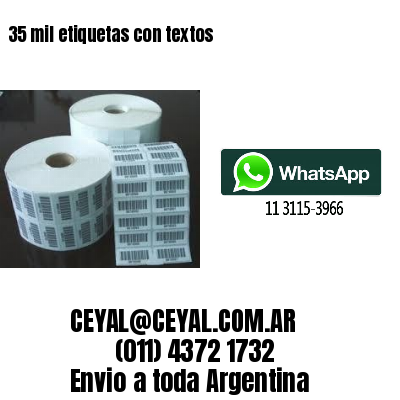 35 mil etiquetas con textos