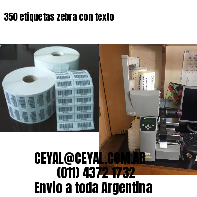 350 etiquetas zebra con texto