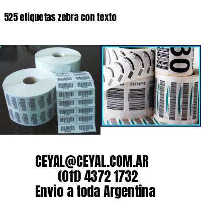 525 etiquetas zebra con texto