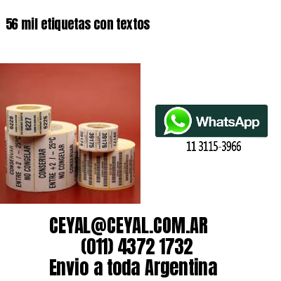 56 mil etiquetas con textos