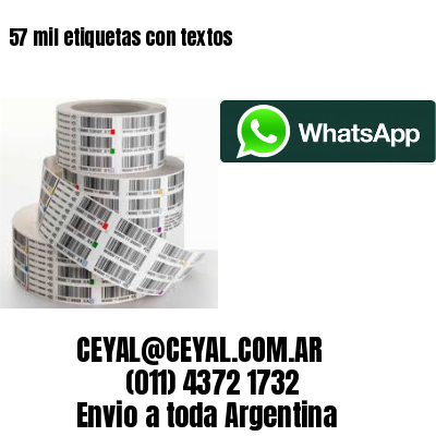 57 mil etiquetas con textos