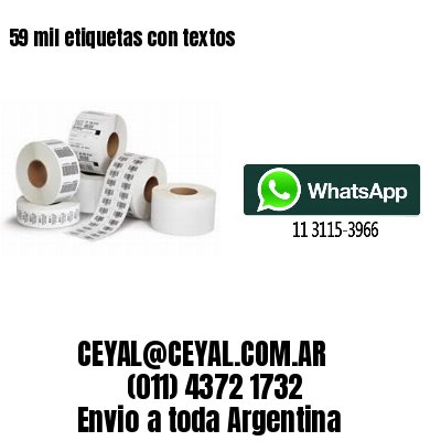 59 mil etiquetas con textos