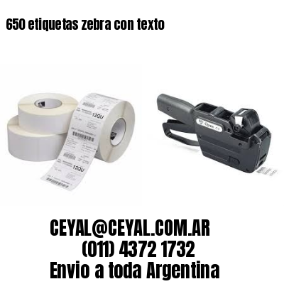 650 etiquetas zebra con texto