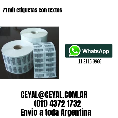 71 mil etiquetas con textos