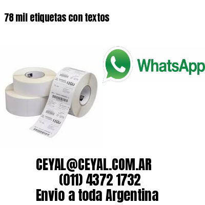 78 mil etiquetas con textos