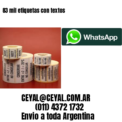 83 mil etiquetas con textos
