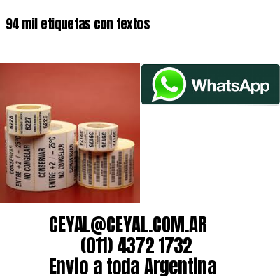 94 mil etiquetas con textos