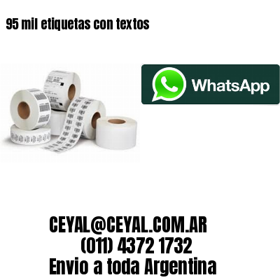 95 mil etiquetas con textos