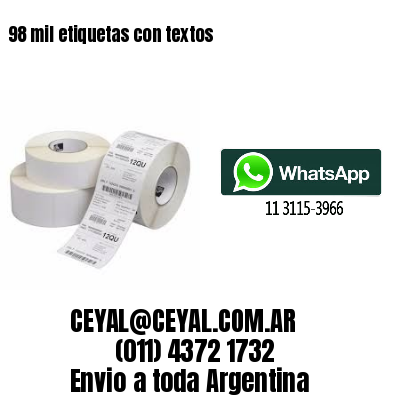 98 mil etiquetas con textos