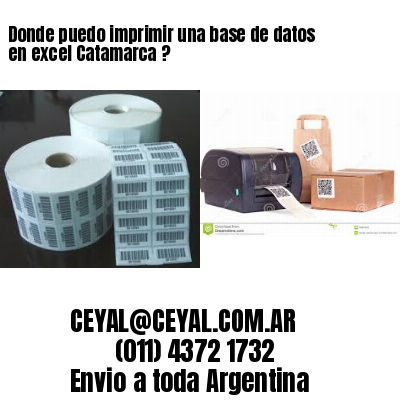Donde puedo imprimir una base de datos en excel Catamarca ?