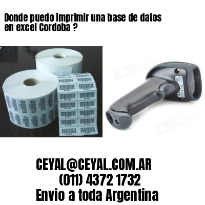 Donde puedo imprimir una base de datos en excel Cordoba ?