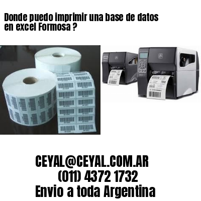 Donde puedo imprimir una base de datos en excel Formosa ?