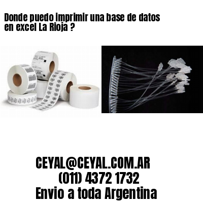 Donde puedo imprimir una base de datos en excel La Rioja ?