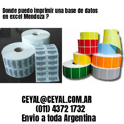 Donde puedo imprimir una base de datos en excel Mendoza ?