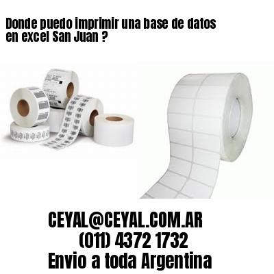 Donde puedo imprimir una base de datos en excel San Juan ?