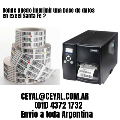 Donde puedo imprimir una base de datos en excel Santa Fe ?