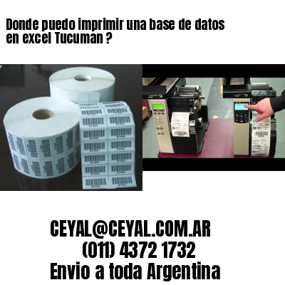 Donde puedo imprimir una base de datos en excel Tucuman ?