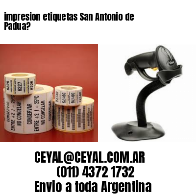 impresion etiquetas San Antonio de Padua?