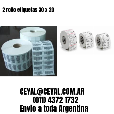 2 rollo etiquetas 30 x 20