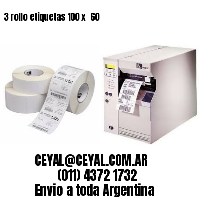 3 rollo etiquetas 100 x  60