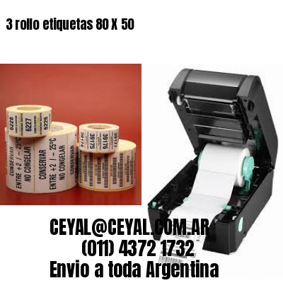 3 rollo etiquetas 80 X 50