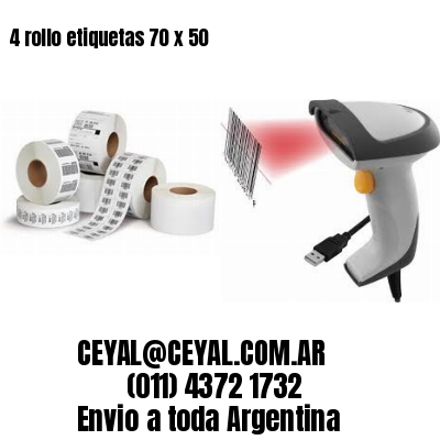 4 rollo etiquetas 70 x 50