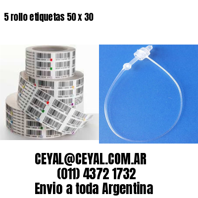 5 rollo etiquetas 50 x 30