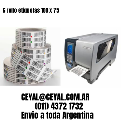 6 rollo etiquetas 100 x 75