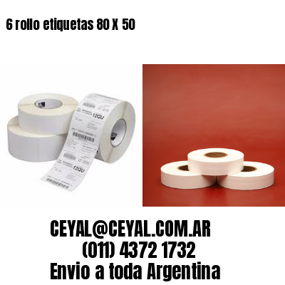 6 rollo etiquetas 80 X 50