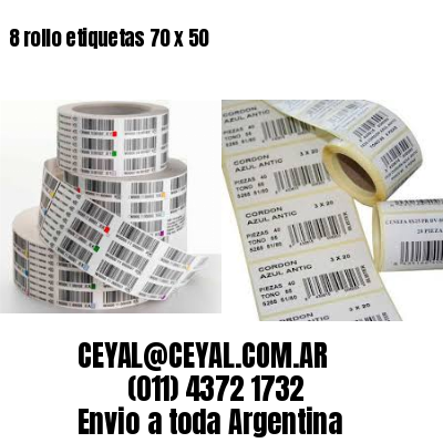 8 rollo etiquetas 70 x 50