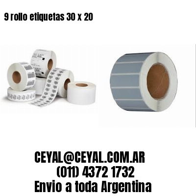 9 rollo etiquetas 30 x 20