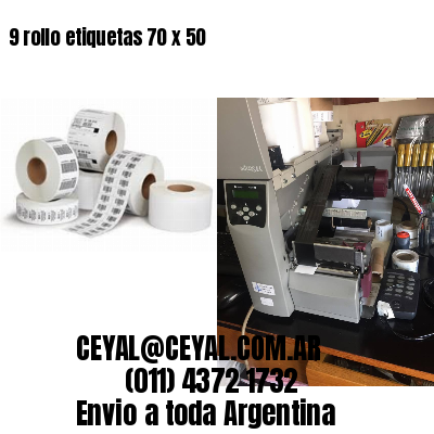 9 rollo etiquetas 70 x 50
