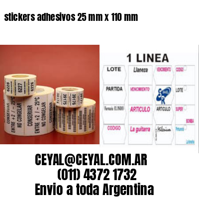 stickers adhesivos 25 mm x 110 mm