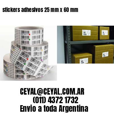 stickers adhesivos 25 mm x 60 mm